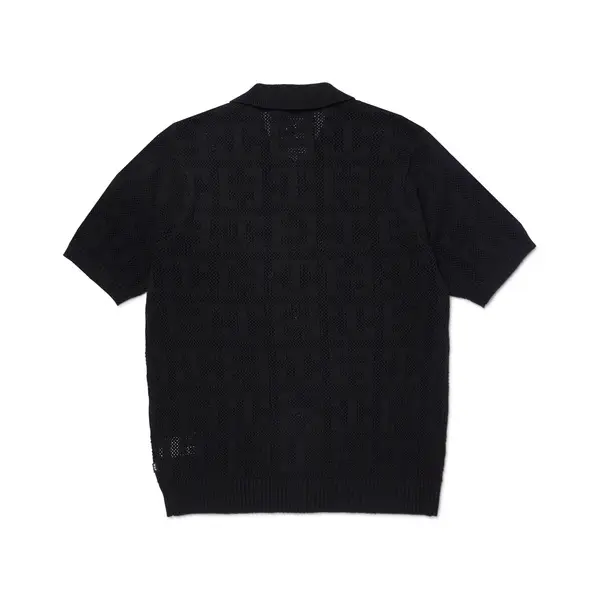 PULL MONOGRAM JACQUARD ZIP SWEATER BLACK